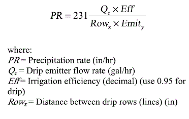 Drip application rate