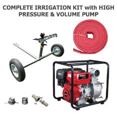 Complete Irrigation Kit 2500 with DuCaR impact sprinkler cart - lay flat hose - cam locks - high pressure pump